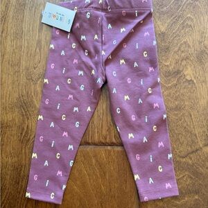NWT Size 3-6 months Garanimals Multicolor Letter Print Leggings